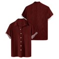 thumbnail image 1 of Men's Solid Color Button Short Sleeve Shirts Men's Casual Fashion Short Sleeve Shirts 2XL, 1 of 3