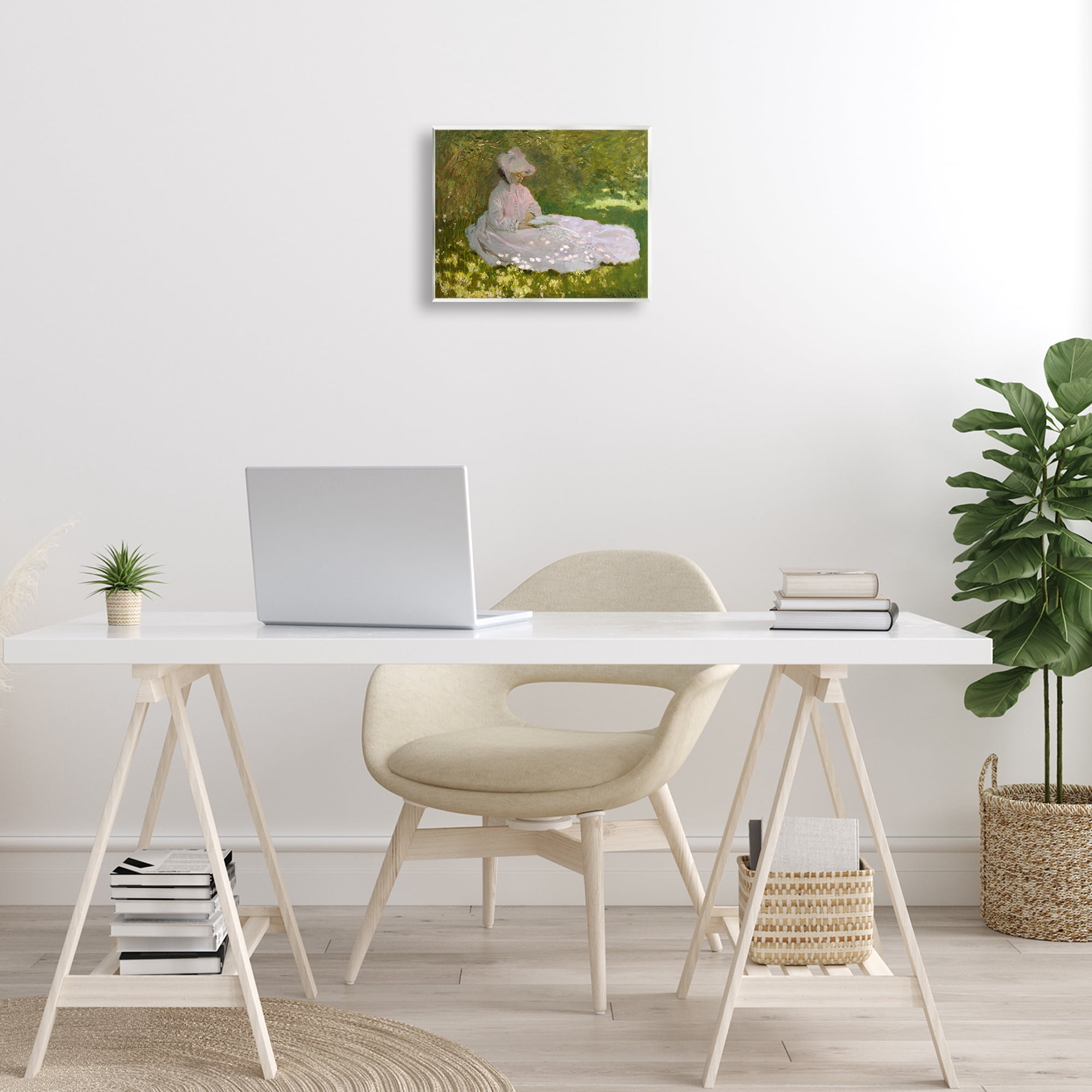 Stupell Industries Classical Monet Springtime Portrait People Painting Unframed Art Print Wall Art, 14 x 11