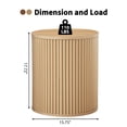 thumbnail image 4 of Wirrytor Round Side Table for living room set of 2, Fluted End Table, Mid Century Modern Small Accent Tables, Bedside Table, Couch Side Table, Nightstand for Bedroom Couch,Oak, 4 of 9