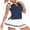 Navy Blue, variant on Women's Sleeveless Golf Shirts Summer Zip Up V Neck Polo Collared Tops Lightweight Casual Tennis Shirts for Daily Outdoor Sports