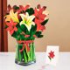 thumbnail image 1 of Flor tridimensional 3D Día del Maestro con flores talladas en papel manualidades ramo emergente tarjeta de felicitación navideña creativa, 1 of 5