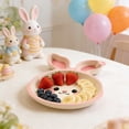 thumbnail image 5 of WWG Kids Easter Bunny 3-Compartment Feeding Plate Toddler Baby Solid Food Tray with Long Ears Melamine Snack Dish for Weaning Meals and Everyday Use 9.72 Inches, 5 of 6
