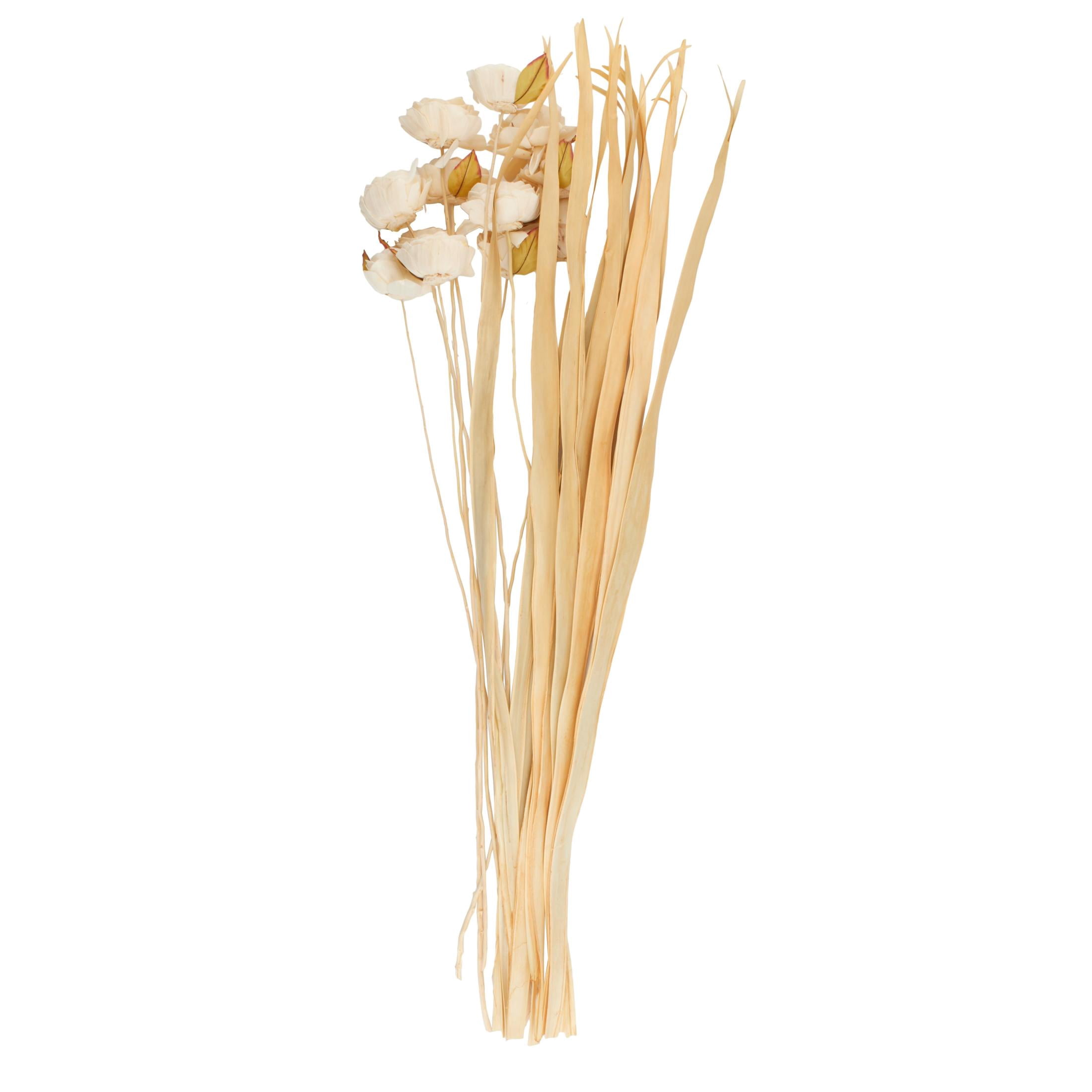 49" Tall Dried Plant Natural Foliage Bouquet with Flower Petals and Leaves, by DecMode