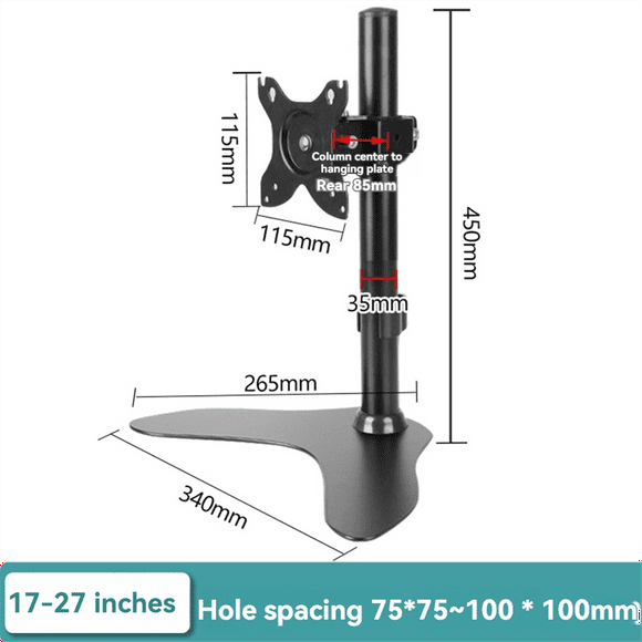 14-27 Inch Monitor Desk Stand Arm Large Base Stable Adjustable Height Mounts Screen with Bracket Desk Storage Base