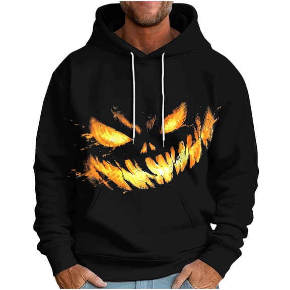 Raeneomay Long Sleeve Shirts for Men Loose Long Sleeve Hooded Printed SweatShirt With Drop Shoulder Sleeves