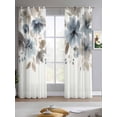 thumbnail image 2 of Blue Brown Spring Floral Sheer Curtains 63 Inch Length 2 Panels Set for Living Room/Bedroom, Watercolor Summer Botanical Kitchen Curtains Grommet Semi-Sheer Curtains Window Treatments 42"x63"x2, 2 of 7