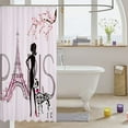 thumbnail image 3 of Paris Shower Curtain Eiffel Tower Musical Notes Bathroom Curtain for Kids Women Couple Bathroom Decor Beauty Butterfly Flowers Waterproof Curtain Purple Romantic Bath Curtain,12 Hooks,72"Wx72"L, 3 of 6