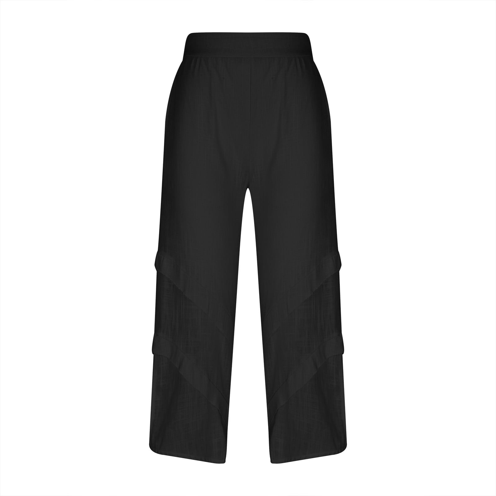 CZHJS Women's Solid Color Cotton Linen Pants Clearance Elastic