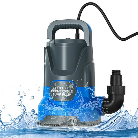 Sump Pump 1.1HP Submersible Water Pump 4700GPH Electric Portable Transfer Water Pump for Pool Draining Basement Blue