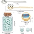 thumbnail image 2 of 1 Set DIY Scrapbook Making Kits Including Sealing Wax Particles Iron Handle Wax Sealing Stamp Melting Spoon Iron Wax Sticks Melting Spoon and Paraffin Candles Alice Blue 0.9x0.5cm 164cs/set, 2 of 6