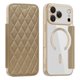 thumbnail image 1 of For iPhone 17 Pro Max Case Compatible with MagSafe Rhombus PU Leather Phone Cover - Dark Purple, 1 of 5