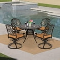 thumbnail image 7 of VIVIJASON 5-Piece Outdoor Patio Dining Set with Swivel Chairs and Round Table, Antique Bronze/Beige, 7 of 7