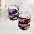 thumbnail image 4 of 4 Pack Bathroom Canisters Transparent Storage Jar for Cotton Ball, Swab, Floss Floating Bubbles Pattern, 4 of 7