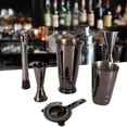 thumbnail image 3 of 5Pcs/Set Black Stainless Steel Boston Cocktail Shaker Measuring Cup Strainer Mixing Spoon Set, 3 of 6