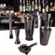 thumbnail image 3 of Juego de 5 unids/set de coctelera Boston de acero inoxidable negro, taza medidora, colador, juego de cuchara mezcladora, 3 of 14
