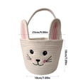 thumbnail image 3 of Beautynvta Easter Bunny Basket, Small Bunny Woven Basket with Handle, Easter Gifts Basket Egg Hunt Baskets, Holiday Decorative Storage Basket, Pink, 3 of 7