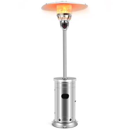 Patiojoy 48 000 BTU Outdoor Patio Heater Stainless Steel Propane Patio Heater w/Tip-Over & Flameout Protection