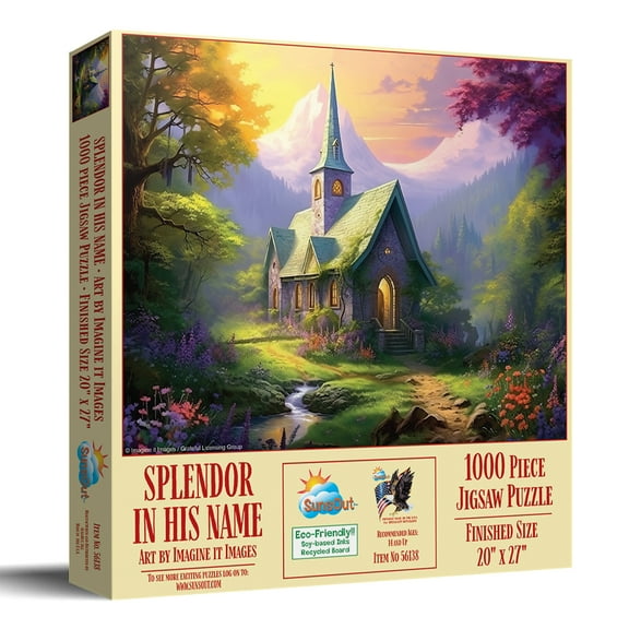 SUNSOUT INC - Splendor in His Name - 1000 pc Jigsaw Puzzle by Artist: Imagine It Images - Finished Size 20" x 27" - MPN# 56138