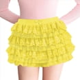 thumbnail image 3 of Pantalones Bombachos de Encaje Multicapa Y2K para Mujer, Pantalones Cortos con Volantes, Pantalones Cortos de Calabaza, Enaguas Dulces con Cintura Elástica. Amarillo M, 3 of 7
