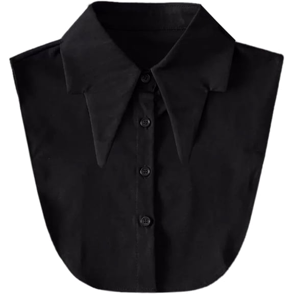 Zhengup Cotton Fake Collar Detachable Dickey Collar Half Shirts Blouse False Collar Top for Women Girls Outfits F Black
