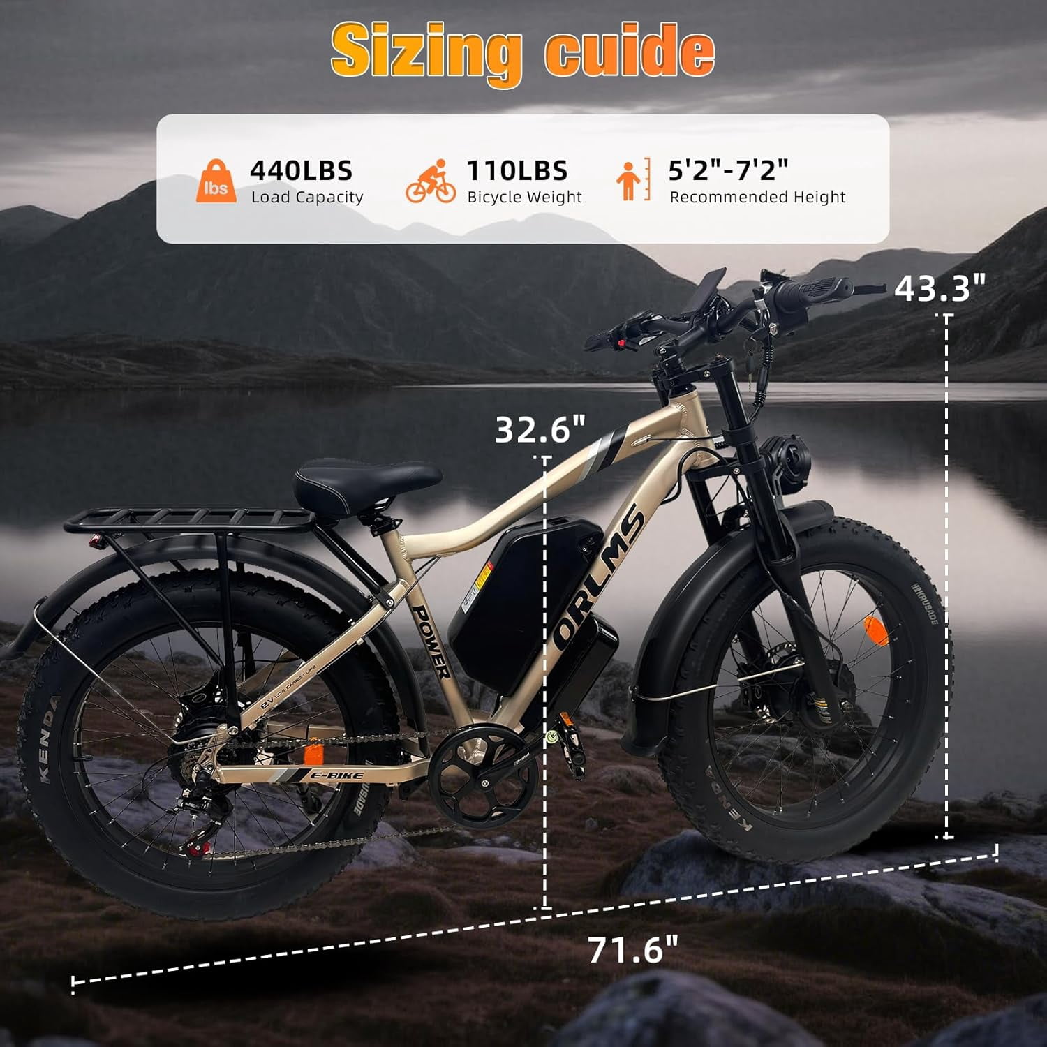 Electric Dirt Bike, 5000W Peak 52V 25AH Dual Motor Ebike for Adult, 38MPH E - Bicycle with 24" Fat Tire All Terrain, Full Suspension & Hydraulic Disc Brake, 7-Speed Long Range