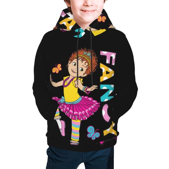Fancy Nancy Boys Girls Hoodies Fashion Graphic Hooded Sweatshirt Casual Pullover Outwear for Kids Youth