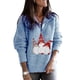 thumbnail image 2 of Suéter de punto de manga larga con cremallera y estampado de Papá Noel para mujer de otoño e invierno, 2 of 4