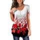 thumbnail image 2 of Moda Mujer Causal Rounk Cuello Impresión Blusa Manga Corta Camiseta Verano Tops Fridja bn5443, 2 of 7