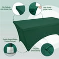 thumbnail image 2 of FOLINS&HOME Green 6FT Fitted Spandex Tablecloth, Waterproof Wrinkle Free Washable Elastic Table Cover for 6 Foot Rectangle Folding Tables, Stretch Rectangular Table Cloth for Wedding, Banquet, Party, 2 of 9