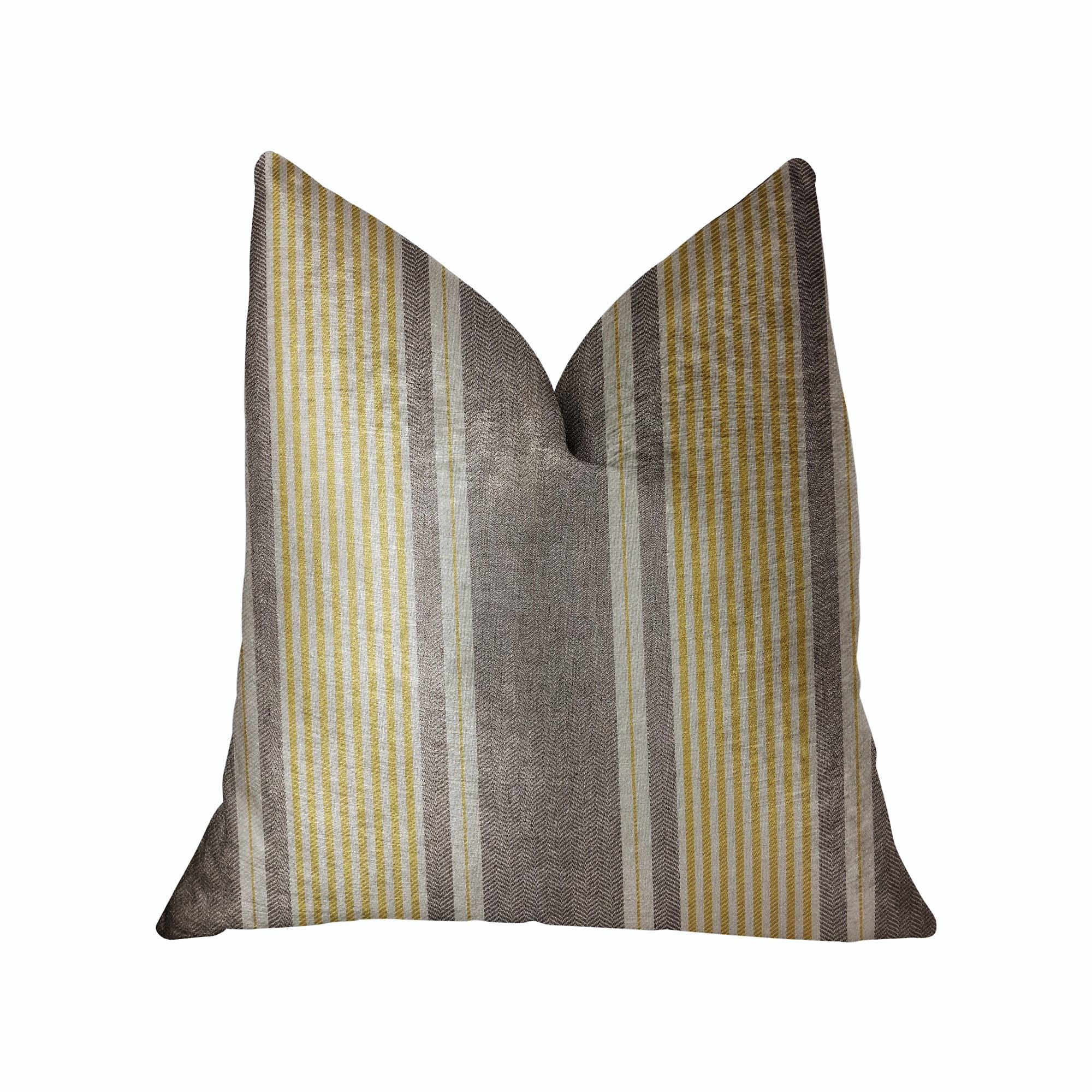 Yellow and Gray Luxury Throw Pillow 22in x 22in