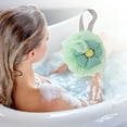 thumbnail image 4 of Unique Bargains 1 Pc Plaid Sunflower Bath Shower Loofah Sponge Body Puffs Green, 4 of 6
