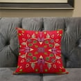 thumbnail image 6 of Amrita Sen Designs CAPL871BrCDS-BL-18x18 18 x 18 in. Paisley Leaf Geo Duo Broadcloth Indoor & Outdoor Blown & Closed Pillow - Red, 6 of 6