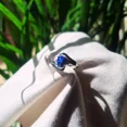 thumbnail image 2 of lab created Blue Star Sapphire Gemstone 925 Silver Engagement Ring for Gift, 2 of 2