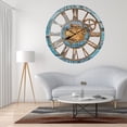thumbnail image 6 of THE GEARS CLOCK Wall Clock with Real Moving Gears AM-LI_ 36 in Round Aqua-Green, 6 of 11