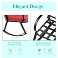 thumbnail image 2 of LACOO 3 Pieces Patio Rocking Chairs Outdoor Furniture Conversation Set Black Metal Bistro Set with Red Thick Cushions, 2 of 7