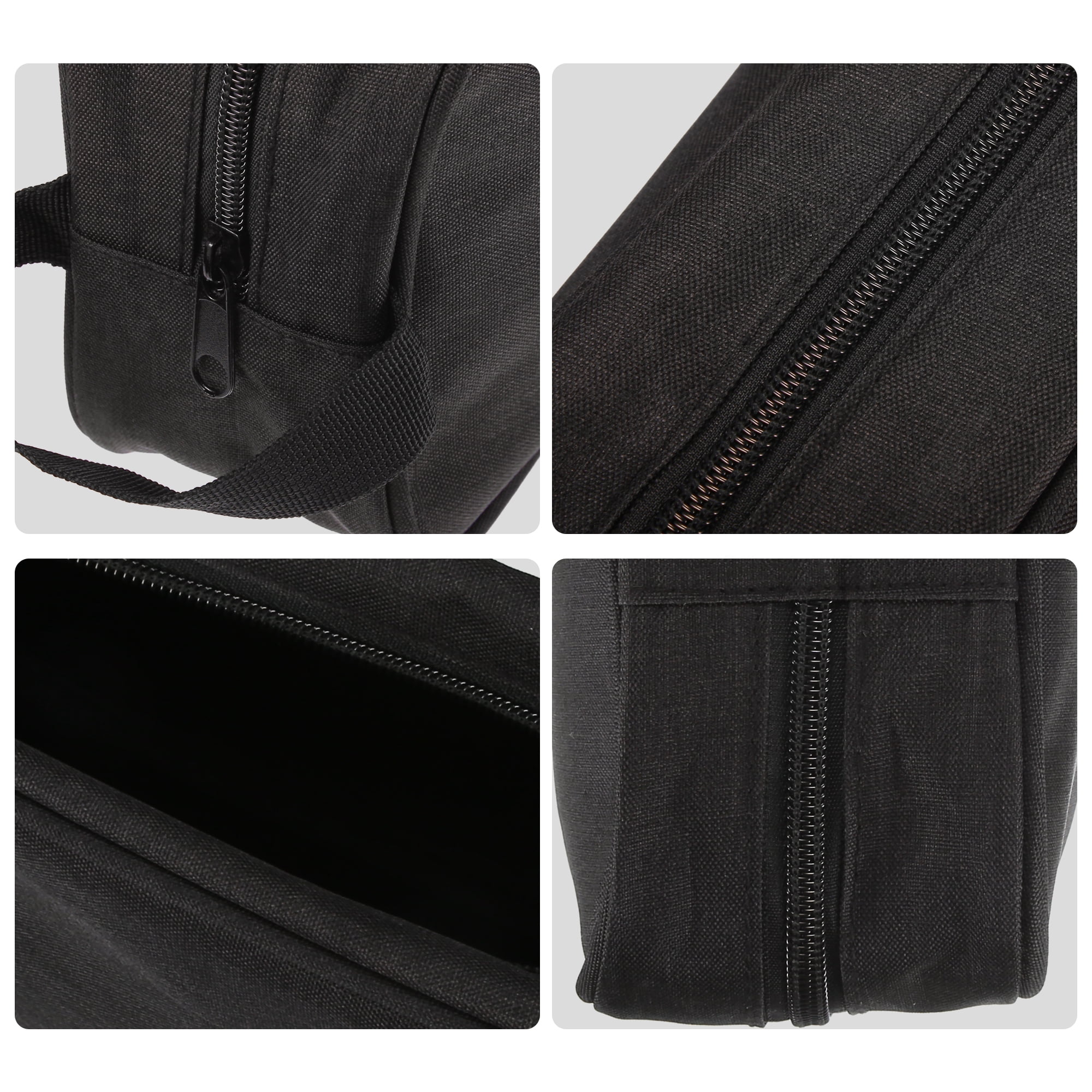 Unique Bargains 1Pc Portable Makeup Bag Toiletry Bag Cosmetic Organizer Oxford Cloth Black