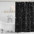 thumbnail image 3 of Star Sky Shower Curtain, Waterproof Shower Curtains for Bathroom, Modern Abstract Black Starry Night Dots Pattern Washable Fabric Bathtub Curtain Set Bath Decor with 12 Hooks Standard 72"x72", 3 of 8