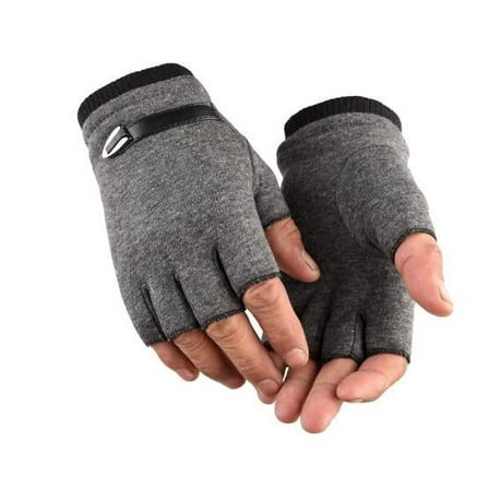 GOOHOCHY Thermal Half Finger Gloves Work Student 17.00X10.00X1.00CM Grey
