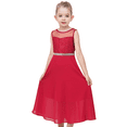 thumbnail image 3 of Sunny Fashion Girls Dress Red Chiffon Wedding Bridesmaid Dance Maxi Gown Pageant Party 10 Years, 3 of 9