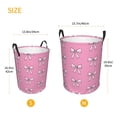 thumbnail image 3 of Goofa Beautiful pink bow Printed Circular Hamper,Laundry Basket with Handles,Storage Baskets Foldable,Large Capacity Laundry Hamper-Small, 3 of 6