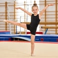 thumbnail image 4 of YMNXA Toddler Kids Girls Dance Romper Sleeveless Round Neck Solid Color Comfortable Slim Fit Jumpsuit Bodysuit For Performance Gymnastics Practice,Black,4-5 Years, 4 of 4