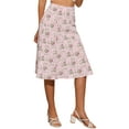 thumbnail image 4 of Faldas Midi Peasant de Mujer INSPIRE CHIC con Cintura Elástica A-Line con Estampado Floral Ditsy en Color Rosa Talla XS, 4 of 6