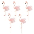 thumbnail image 2 of 5 Piezas Tropical Flamenco Cake Topper Shower Bebé Adorno de Partidos Sunnimix Primeros tropicales de la torta del flamenco, 2 of 8