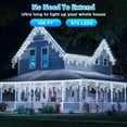 thumbnail image 3 of 99ft Christmas Icicle Lights, Curtain Fairy Icicle String Lights with 228 Drops, Led Christmas Twinkle Lights for Holiday, Party, Christmas Decorations, White, 3 of 7