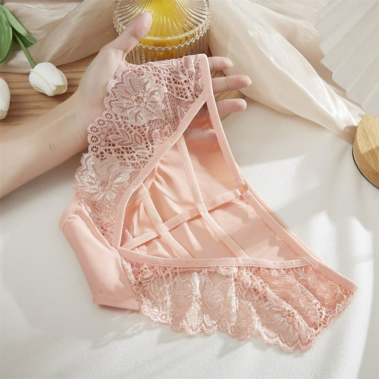 LBECLEY No Line Underwear Women Cotton Womens Lace Thin Ribbon Hollowt and  Raise The Pure Brief Panties Candy Panties for Women Underwear Set B One