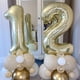 thumbnail image 4 of Globos con números de aluminio, color champán y dorado, número 1, 40 cm, para fiestas, 4 of 9