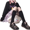 thumbnail image 1 of Kmbangi Women Soft Velvet Knee Highs Socks, Solid Color Warm Stockings, 1 of 4