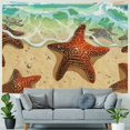 thumbnail image 4 of BCIIG Starfish Beach Waves Tapestry Wall Hanging Unique Style for Home Decor, Graphic Tapestries Art for Living Room Bedroom Apartment Farmhouse Dorm 50x40inch, 4 of 6