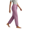 thumbnail image 4 of Byworldtasic Casual Pants for Women Elastic Drawstring Waist Trousers with Cinchable Ankles Soft Breathable Pants, 4 of 5