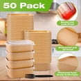thumbnail image 2 of 50 Pack Paper Bowls with Lids, 22oz Disposable Kraft Paper Food Containers with Lids and Forks,Disposable Salad Bowls,Meal Prep Containers for Snack Takeout,Party Supplies,Picnic, 2 of 7